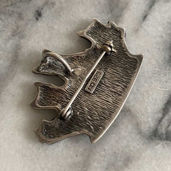 Norwegian Design 925 Sterling Silver Pin Pendant Basket Of Cats Kittens 19g - Picture 7 of 8